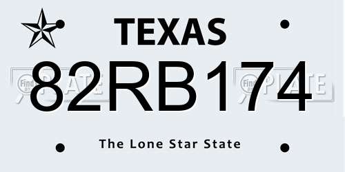 82RB174 Texas License Plate
