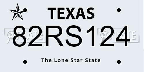 82RS124 Texas License Plate