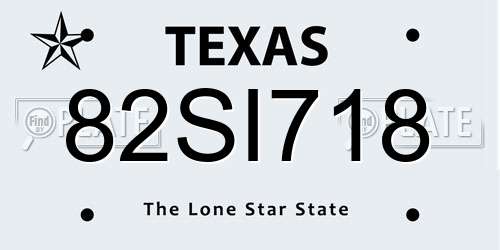 82SI718 Texas License Plate