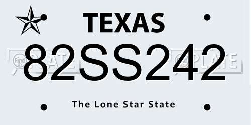 82SS242 Texas License Plate