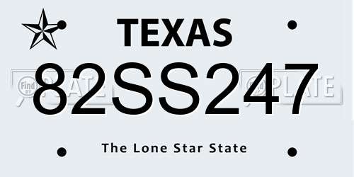 82SS247 Texas License Plate