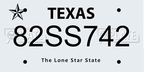 82SS742 Texas License Plate