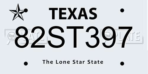 82ST397 Texas License Plate
