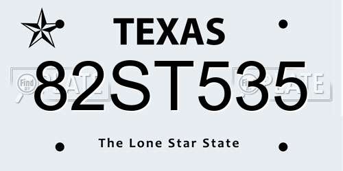 82ST535 Texas License Plate