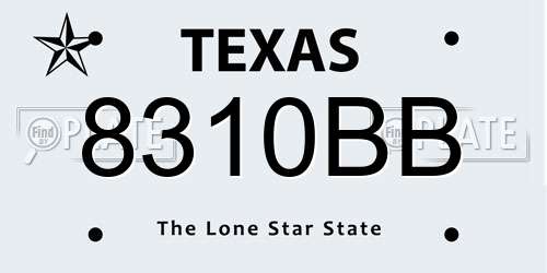 8310BB Texas License Plate