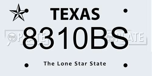 8310BS Texas License Plate
