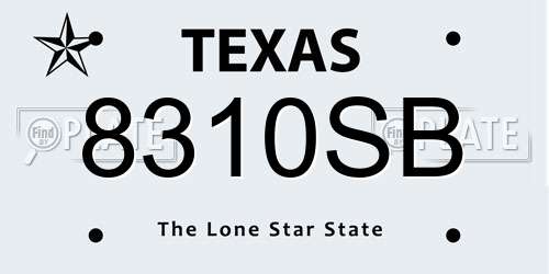 8310SB Texas License Plate