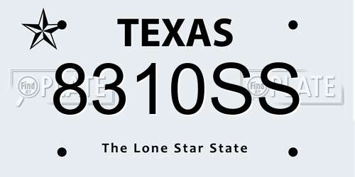 8310SS Texas License Plate