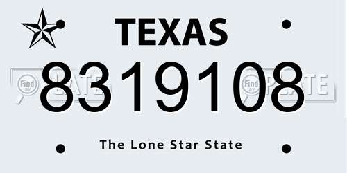 8319108 Texas License Plate