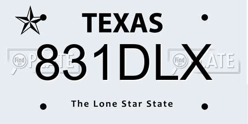 831DLX Texas License Plate