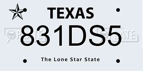 831DS5 Texas License Plate