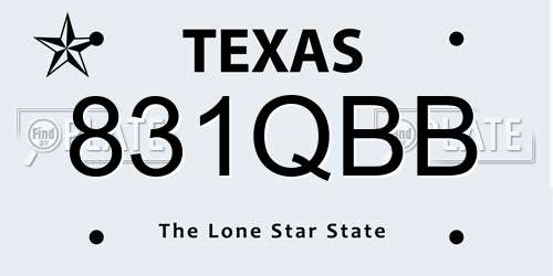 831QBB Texas License Plate