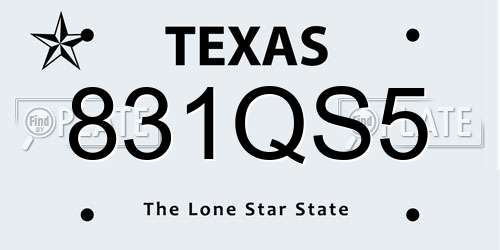831QS5 Texas License Plate