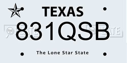 831QSB Texas License Plate