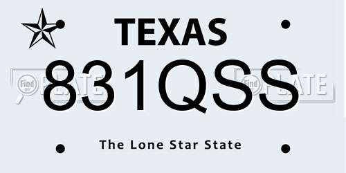 831QSS Texas License Plate