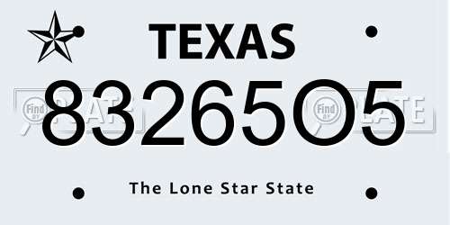 83265O5 Texas License Plate