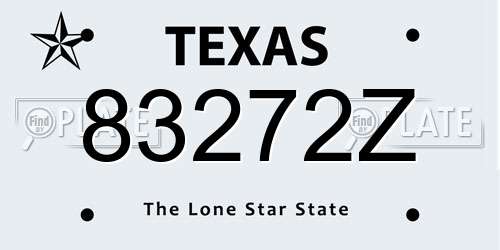 83272Z Texas License Plate