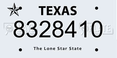 8328410 Texas License Plate