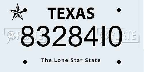 83284I0 Texas License Plate