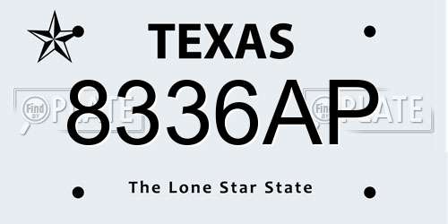 8336AP Texas License Plate