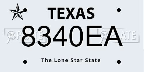 8340EA Texas License Plate