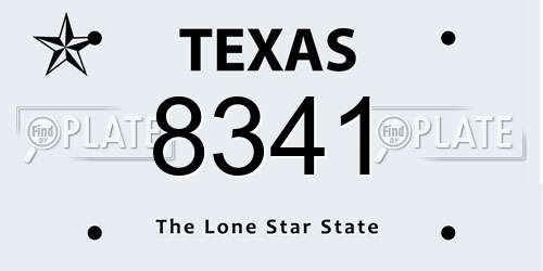 8341 Texas License Plate