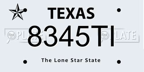8345TI Texas License Plate