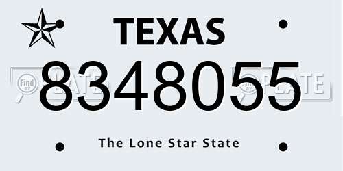 8348055 Texas License Plate