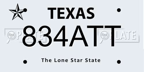 834ATT Texas License Plate