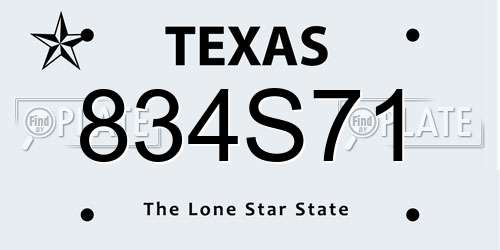 834S71 Texas License Plate