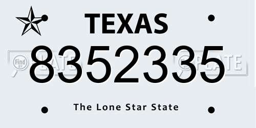 8352335 Texas License Plate