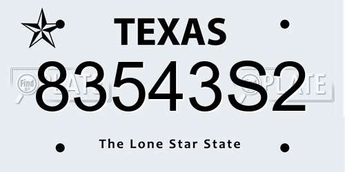 83543S2 Texas License Plate