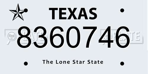 8360746 Texas License Plate
