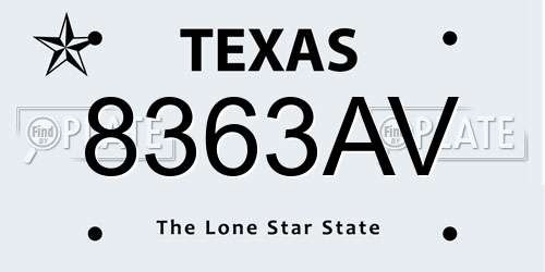 8363AV Texas License Plate