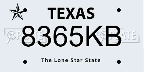 8365KB Texas License Plate