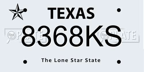 8368KS Texas License Plate