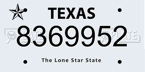 8369952 Texas License Plate