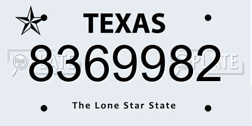 8369982 Texas License Plate