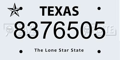 8376505 Texas License Plate