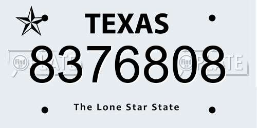 8376808 Texas License Plate