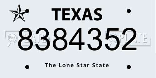 8384352 Texas License Plate