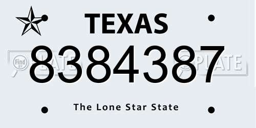 8384387 Texas License Plate