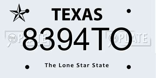 8394TO Texas License Plate