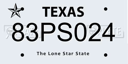83PS024 Texas License Plate