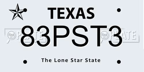 83PST3 Texas License Plate