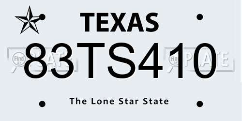 83TS410 Texas License Plate