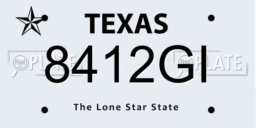 8412GI Texas License Plate