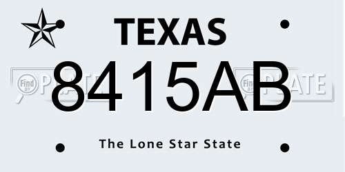 8415AB Texas License Plate