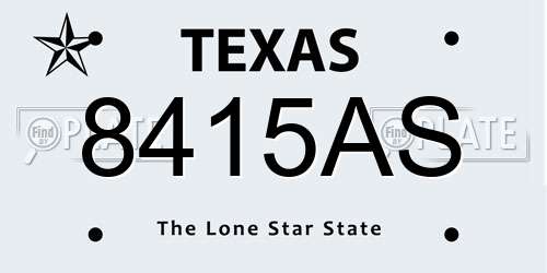 8415AS Texas License Plate