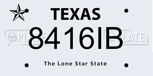 8416IB Texas License Plate